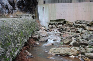 Caudal ecol&oacute;xico da pr&eacute;sa / Imaxe: AEMS R&iacute;os con Vida