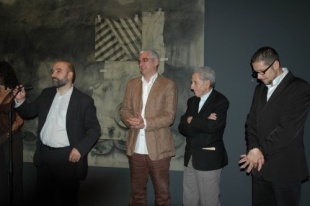 D&iacute;az Pardo, na inauguraci&oacute;n da exposici&oacute;n de Quintana Martelo, en setembro