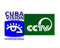 Logotipos de Cubavisi&oacute;n e da Televisi&oacute;n Central Chinesa
