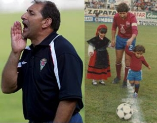 &Aacute; esquerda na s&uacute;a etapa como adestrador. &Aacute; dereita, como xogador