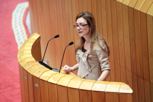 A conselleira de Facenda, Marta Fern&aacute;ndez Curr&aacute;s, na s&uacute;a comparecencia sobre os orzamentos 2010