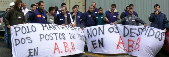 Mobilizaci&oacute;n dos traballadores de ABB en Vigo, cuxa empresa presentou un ERE para m&aacute;is da metade dos empregados / CIG
