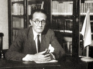 Derradeira fotograf&iacute;a de Castelao, tirada por Eduardo Blanco Amor no Centro Ourens&aacute;n de Bos Aires