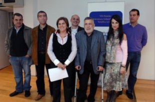 O xurado do premio, co ga&ntilde;ador