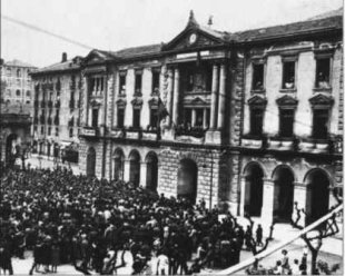A proclamaci&oacute;n da 2&ordf; Rep&uacute;blica en Eibar, o 14 de abril de 1931