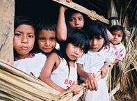 Crianzas ind&iacute;xenas, habitantes da Raposa Serra do Sol