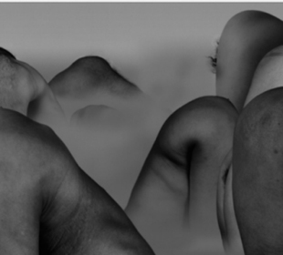 Liu Wei. "Sembla un paisatge", 2004. Fotograf&iacute;a dixital en branco e negro.