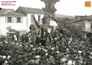 Na imaxe (un cartaz dunha homenaxe realizada pola RAG), o acto celebrado polos galeguistas en Carral en 1931, tomando a palabra Manuel Lugr&iacute;s