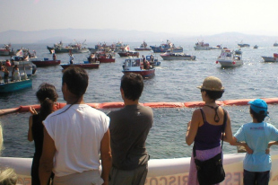 Concentraci&oacute;n contraria &aacute;s obras o pasado 15 de agosto