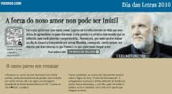 O especial de Vieiros Letras 2010 en homenaxe a Ux&iacute;o Novoneyra