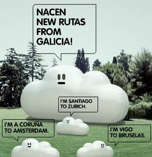 Anuncio da compa&ntilde;&iacute;a a&eacute;rea