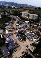 Vista a&eacute;rea do poboado de Penamoa