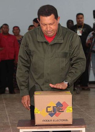 O presidente venezolano, Hugo Ch&aacute;vez