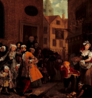 "Os catro momentos do d&iacute;a: as doce" (1736), &oacute;leo sobre tea.