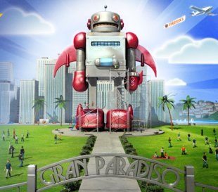 Robot co que se representa a nova versi&oacute;n do navegador