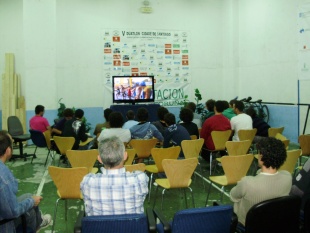 A enorme pantalla acaparou a atenci&oacute;n