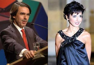 Esq: Jos&eacute; Mar&iacute;a Aznar, Dta: Rachida Dati