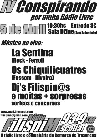 Cartel da festa de R&aacute;dio Filispim