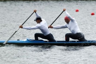 Alg&uacute;ns dos palistas xa probaron antes a pista de Verducido (Imaxes: Gonzalo Rodr&iacute;guez)
