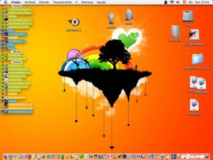 Escritorio de dalequetepego (no seu flickr), coa bandeira espa&ntilde;ola na parte superior dereita