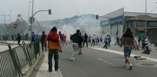 Altercados en Beiramar, perto do estaleiro de Barreras / Imaxe: Z&eacute;lia Garcia