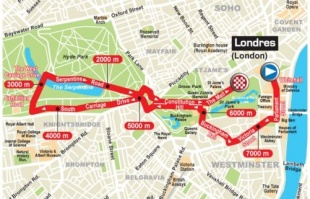 Percorrido do pr&oacute;logo deste s&aacute;bado polas r&uacute;as de Londres