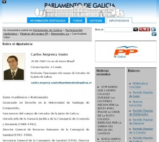 Carlos Negreira (PPdeG) &eacute; de orixe brasileira  (clique para ampliar)