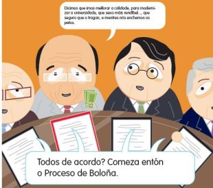 Detalle do pasqu&iacute;n editado polos CAF, onde os tres reitores reparten o financiamento