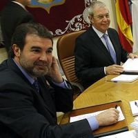 Touri&ntilde;o e Quintana, na xuntanza semanal do Consello da Xunta, ap&oacute;s a que Touri&ntilde;o acudiu ao Parlamento