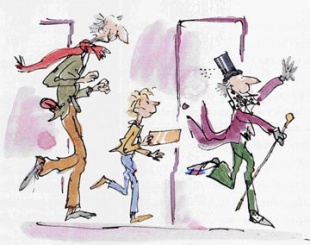 Debuxo de Blake para Charlie e a f&aacute;brica de chocolate