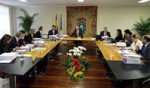 Imaxe do Consello da Xunta deste xoves na Casa do Concello de Mux&iacute;a