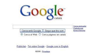 Os catal&aacute;ns poden empregar o buscador Google.cat