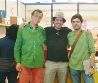 Marc Taeger, Manel Cŕaneo e &Oacute;scar Vill&aacute;n. Foto: Kalandraka